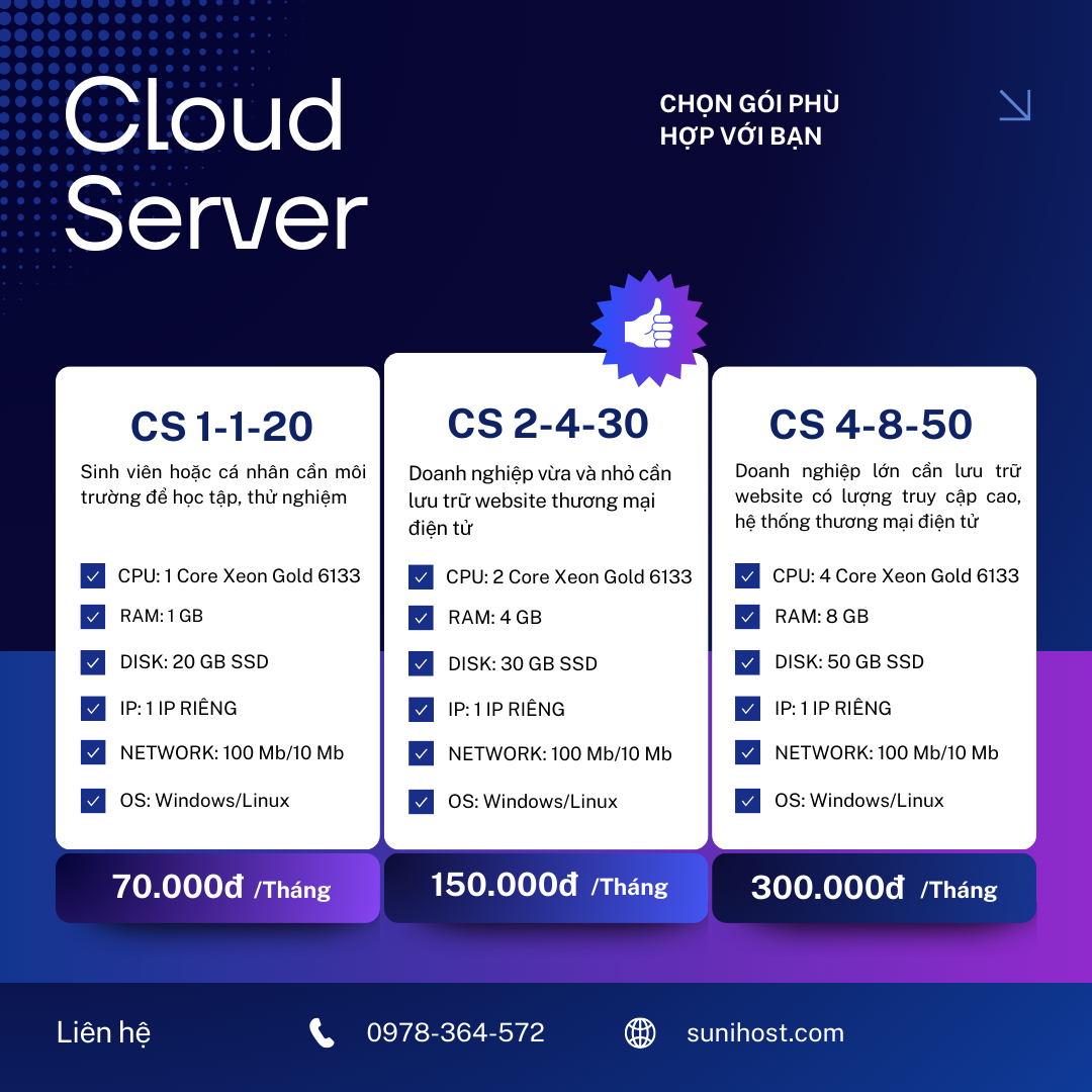Cung cấp cloud vps, hosting rẻ nhất Việt Nam